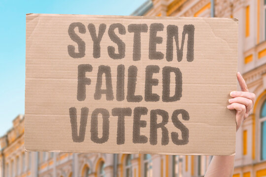 "System Failed Voters" Voters face institutional failure repeatedly without structural fix. VOTERS. INSTITUTIONAL. FAILURE. STRUCTURAL. REPEATEDLY.