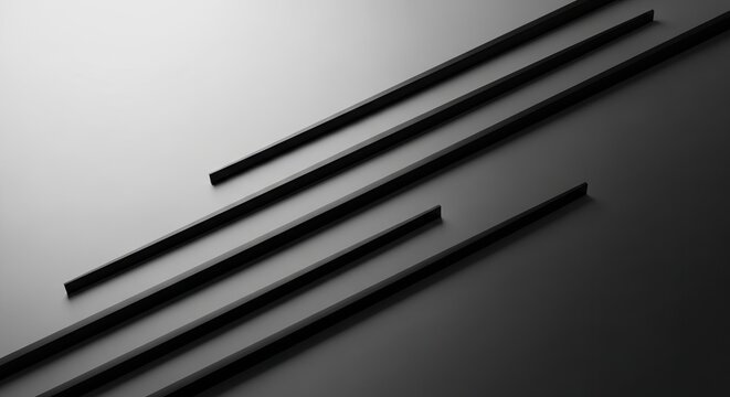 Abstract black parallel bars on dark grey gradient background