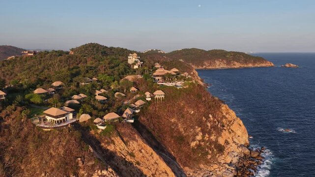 cliff and ocean in paradise acapulco