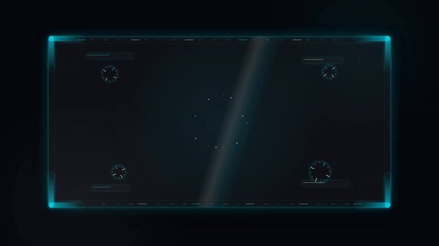 Futuristic Transparent Touchscreen Display Animation with Neon Glow for Innovative Technology Video
