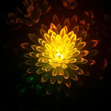 Sun-drenched petals ignite, a verdant explosion bursting from umbral depths, life's fleeting, radiant rebirth,  high angle,  sun-drenched