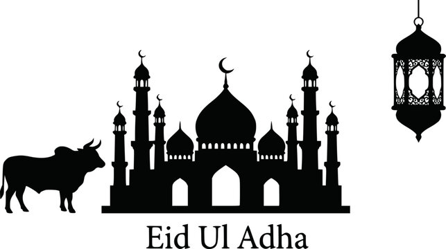 Eid ul adha islamic holiday celebration silhouette