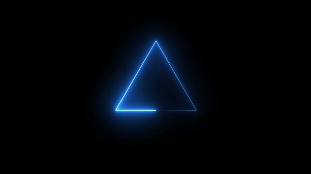 Tringle Glowing Neon Lights Line Abstract Banner Wallpaper Background Template. Vector. 4k video. glowing triangle line spectrum seamless looping neon frame background animation.4k motion