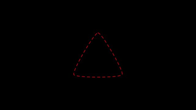 tringle dashes line animation with alpha channel tringle with dashes motion animation smooth tringle animation video in transparent background in 4K animation