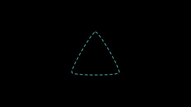tringle dashes line animation with alpha channel tringle with dashes motion animation smooth tringle animation video in transparent background in 4K animation