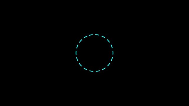 animated dot circle frame animation on background with alpha channel . Rectangular doodle scribble element motion graphic on transparent background 4K animation