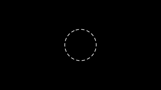animated dot circle frame animation on background with alpha channel . Rectangular doodle scribble element motion graphic on transparent background 4K animation