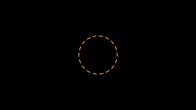 animated dot circle frame animation on background with alpha channel . Rectangular doodle scribble element motion graphic on transparent background 4K animation