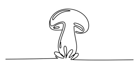 Continuous single line drawing of a mushroom © JCS Graphic Design 