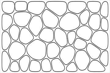 Black and white illustration of a stone wall pattern © MdWaliul