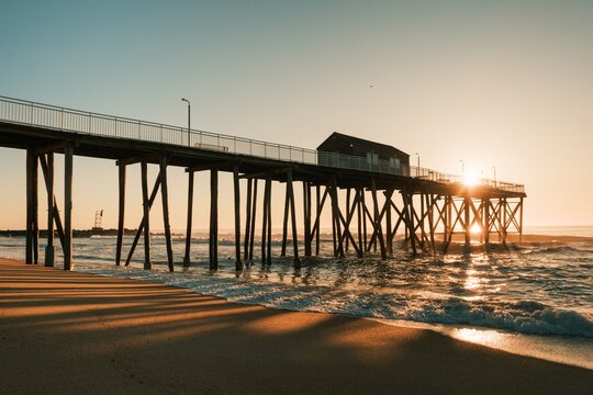The Belmar Fishing Club pier at sunrise, Belmar, New Jersey