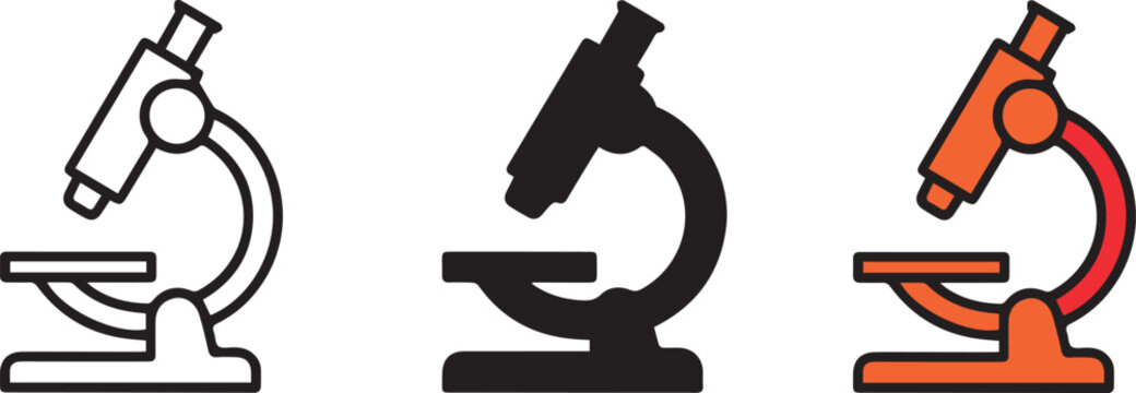 microscop icons set