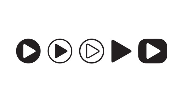  play button icons set