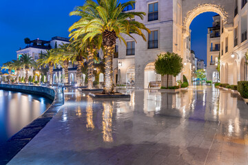 Obraz premium Tivat, Montenegro at Blue Hour