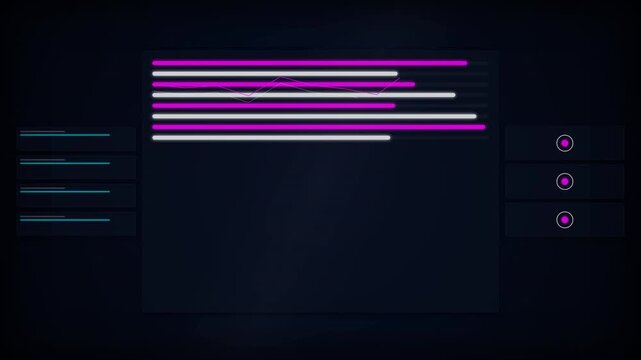 Dynamic Digital Interface Animation Showing Interactive Data Display and Modern UI Elements with Motion Graphics Video
