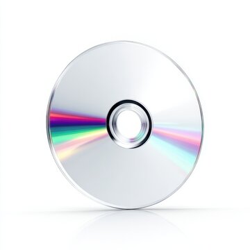 Photorealistic white blank compact disc isolated on white background with clipping path
