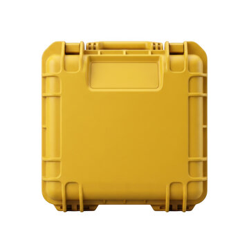 Bright yellow hard-shell protective case with secure latches and rugged exterior.