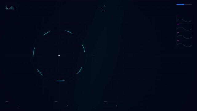Futuristic Digital Interface Animation Featuring Dynamic Motion Graphics and Interactive Elements in a High-Tech Scene Video