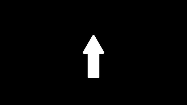 Clicking Arrow Cursor with Press Effect Animation &ndash; Multiple Tap Interactions, Isolated on Black Background (Alpha Channel)