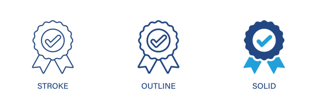 Quality control icon with editable stroke, outline and solid styles. Vector icon illustration.