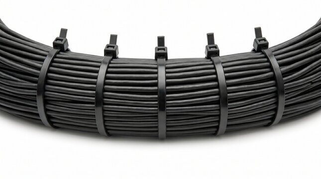 Black cable wire harness bundle.