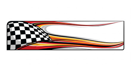 Racing Flag Banner with Fiery Streaks. © JAENAL