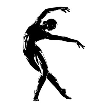Black silhouette of a dancing woman Vector