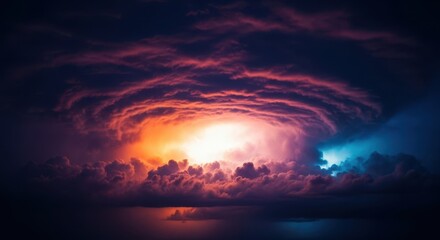 Fototapeta premium A menacing, dark atmospheric condition showing extreme danger, harsh reality, and severe weather approaching rapidly, harsh, extreme, downpour