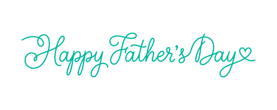 Wishing you a Happy Father's Day with this handwritten greeting! It's all in a continuous one-line art style. The outline script is editable, and it's a cool vector illustration.