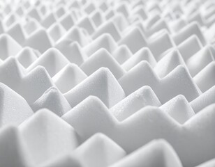 Obraz premium Abstract white textured surface with repeating peaks and valleys, soft focus background