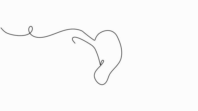 Human ear and light bulb continuous line drawing 4K animation video for inspiration