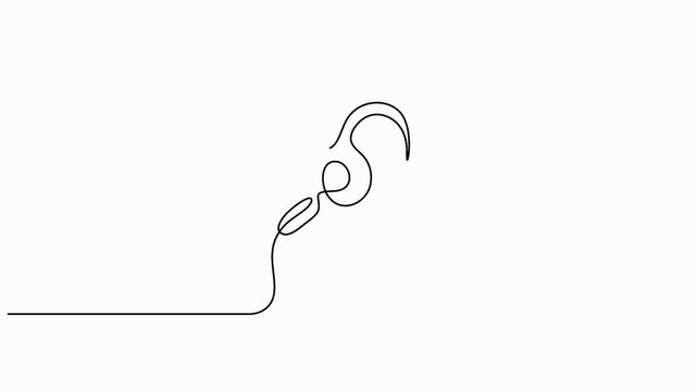 Human ear and light bulb continuous line drawing 4K animation video for inspiration