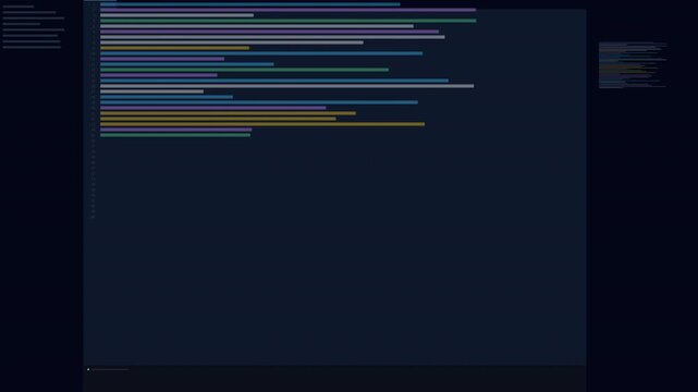 Dynamic Programming Code Animation Showing Syntax Highlighting and Flow in a Developer's Environment