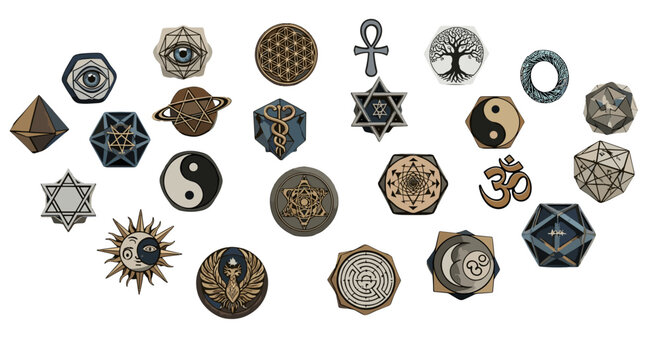 adobe Various symbolic icons and logos arranged in a circular pattern on white background flash