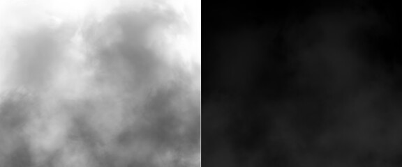 Fototapeta premium Atmospheric smoke and fog textures, black and white mist overlays, ethereal gray vapor clouds for cinematic design and photo editing
