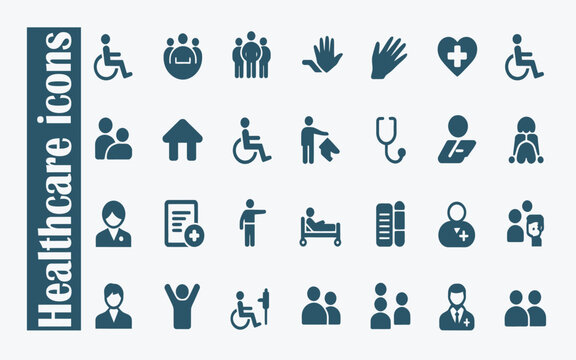 hospice and palliative healthcare icons, thin line medical care symbols for patient support, nursing service, home treatment and wellness vector illustration collection.