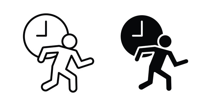 Busy icon. Glyph solid icons collection. Line symbols