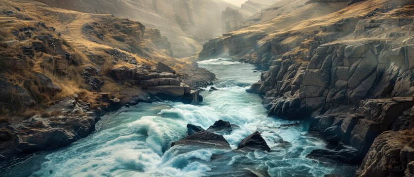 Fierce Whitewater Rapids Eroding Ancient Mesopotamian Gorges Geological Power Adventure