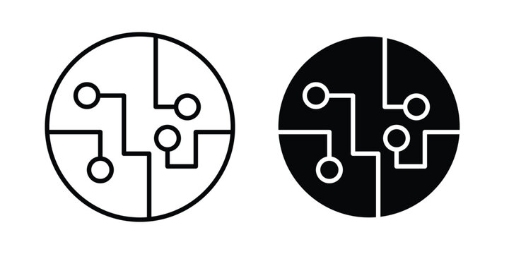 Circuit board icon. Glyph solid icons collection. Line symbols