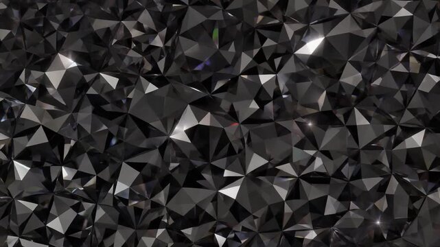オニキスブラックダイヤモンドの回転 シームレスループ抽象モーション背景 プレゼン用 16:9 4K