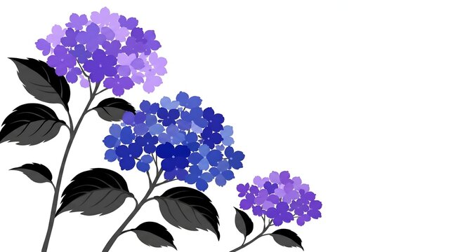Japanese Hydrangea Ajisai Blooming in Muted Minimalist Style for Cultural Greeting Cards