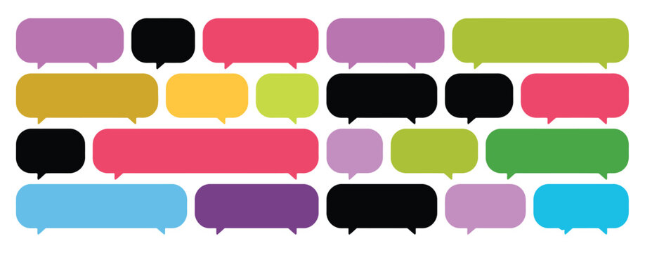Speech bubble pattern featuring communication dialogue shapes, debate and opinion design elements isolated vector illustration.