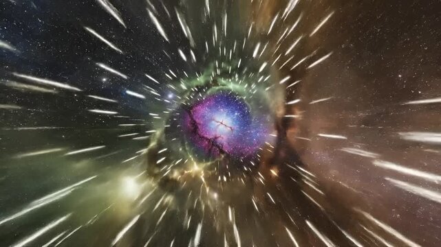 Cosmic Nebula and Starfield Journey Through Space.