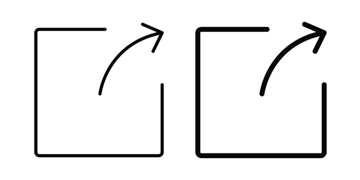 Export icon. Glyph solid icons collection. Line symbols