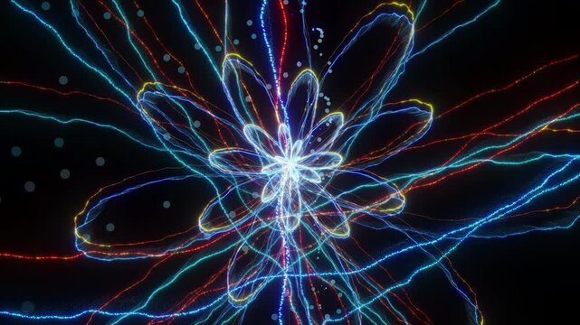 Colorful cosmic spiral flowing through space
