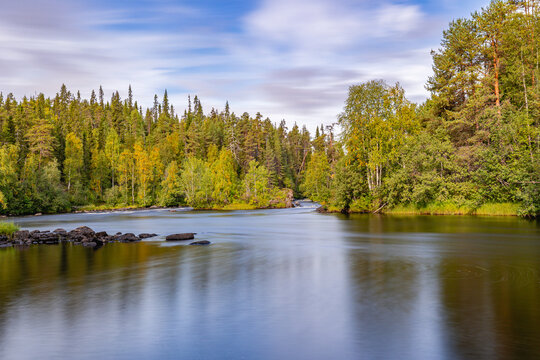 autumn landscape with river