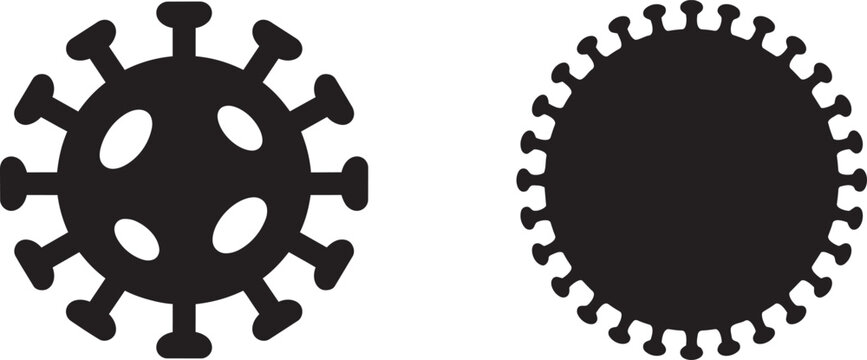 Black silhouette icons of hanta virus