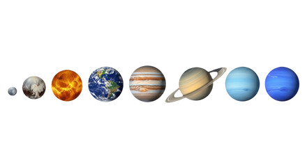 The planets of the solar system isolated on transparent background © mdthasinhasan