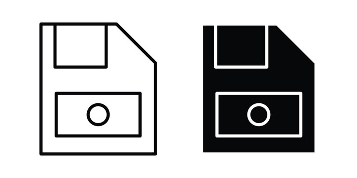 Floppy disk icon. Glyph solid icons collection. Line symbols