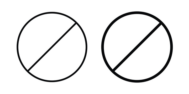 Forbidden icon. Glyph solid icons collection. Line symbols
